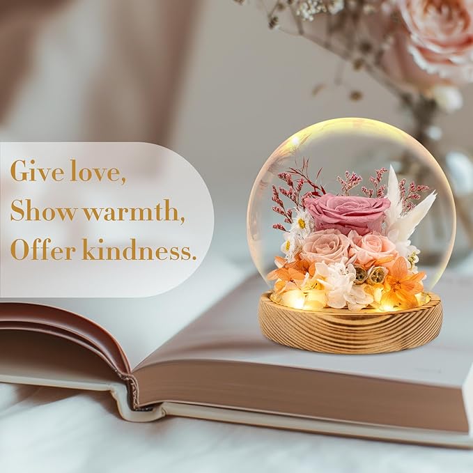 Flowers, Roses Gift - Fresh Flowers Bouquet & Preserved Roses, Rose Arrangement That Lasts Forever โ Birthday Gift for Women, Motherโs Day & Christmas-Dusty Rose
