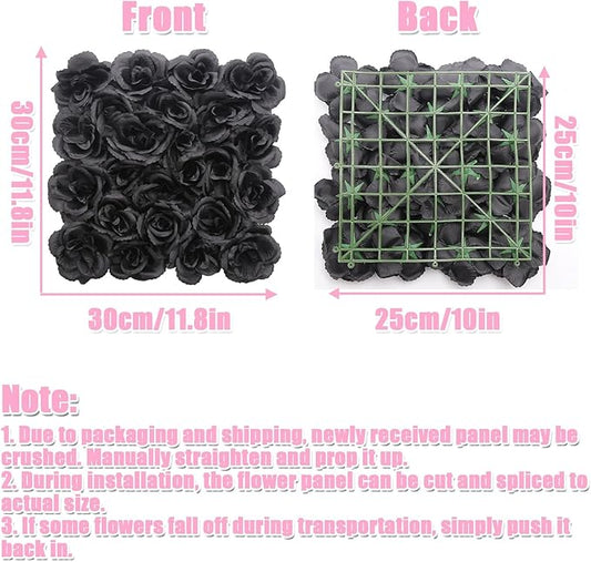 Flower Wall Backdrop, 12PCS 10.6"-15.7" Artificial Flower Wall Panel with Various Styles, 3D Floral Wall Decor for Wedding Photo Background Festive Party Home Decoration (J002, 11.8 * 11.8in)