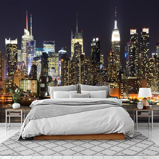 Cliouar-New York City Skyline viewed from Weehawken New Jersey Peel and Stick 90" x 67"