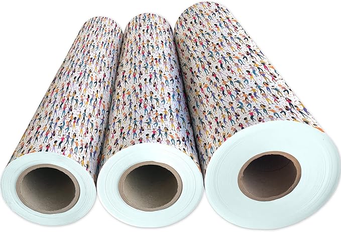 Jillson Roberts Bulk Gift Wrap, Everyday Gift Wrapping Supplies, Dance Party, Full Ream 833 feet x 24 inches