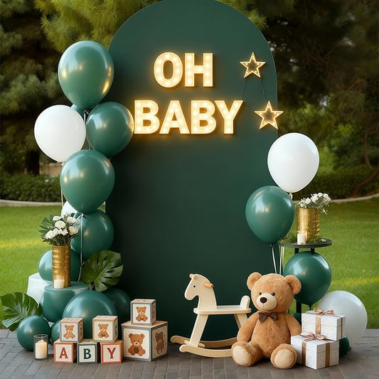 6FT Hunter Green Arch Cover - Polyester Fitted Wedding Arch Stand Covers Round Top Chiara Arch Backdrop Cover for Birthday Party Banquet Photo Background Decoration