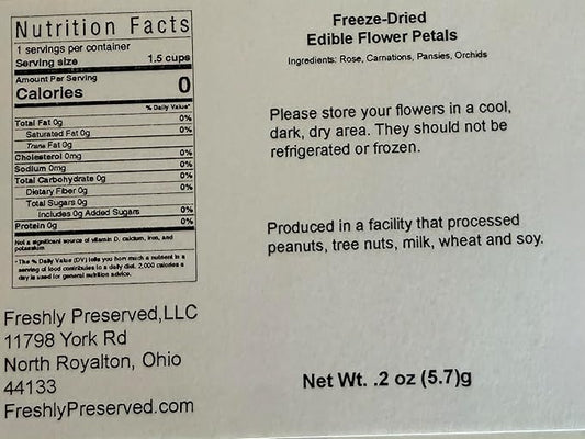 Edible Freeze-dried Flower Petals | 0.2 oz Dried Edible Flowers | About 1.5 Cups of Edible Flower Petals | Edible Flower Petals for Cocktails | Edible Flower Petal Garnish | Dried Edible Flower Petals