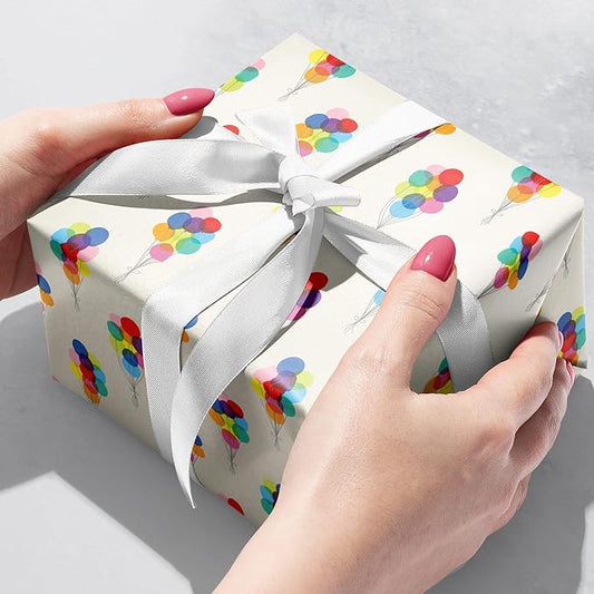 Jillson Roberts Bulk Gift Wrap, Everyday Gift Wrapping Supplies, Bunch of Balloons, 1/4 Ream 208 feet x 30 inches