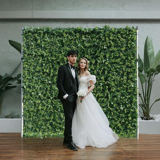 Artificial Luxury Flower Wall Panels, Gorgeous 3D Silk Floral Backdrop for Wedding, Baby Show, Party and Home Decor, Quick Assembly/Storage, Both Eco & Pet Friendly, 4 Panels, 8 * 8 ft.