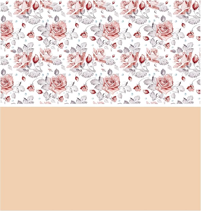 WRAPAHOLIC 30 Inch Reversible Floral Wrapping Paper - 30 Inch X 100 Feet Jumbo Roll Beautiful Pink Floral Design, Perfect for Wedding, Mother's Day, Birthday, Baby Shower
