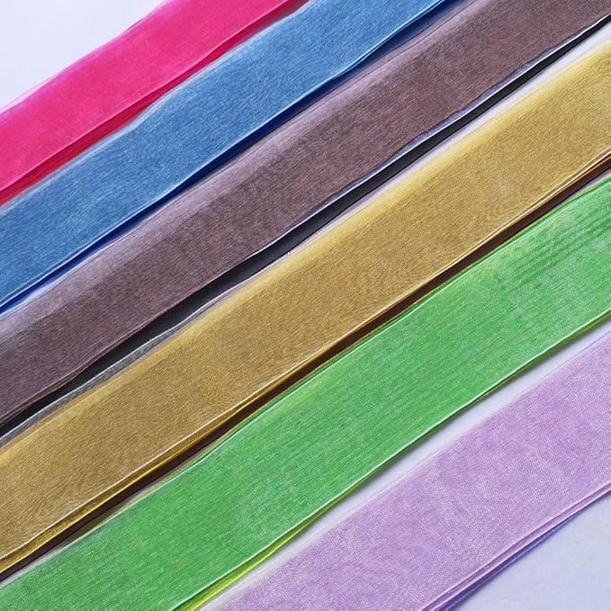 Chenkou Craft Solid Organza Ribbon Assorted 24 Yards Craft Bow Party Decoration Packing Ribbons (Mix, 2"(50mm))