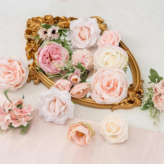 Artificial Flowers Pink Wedding Flowers Silk Flowers with Stems Fake Cake Flowers for Wedding Bouquets Centerpieces Spring Decor Baby Shower Decoration