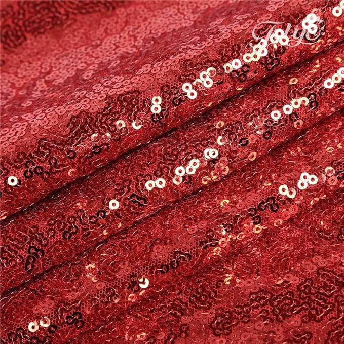Red Sequin Curtains 4FTx8FT 2 Panles Sequin Backdrop for Parties Glitter Backdrop Photo Background for Wedding Baby Shower