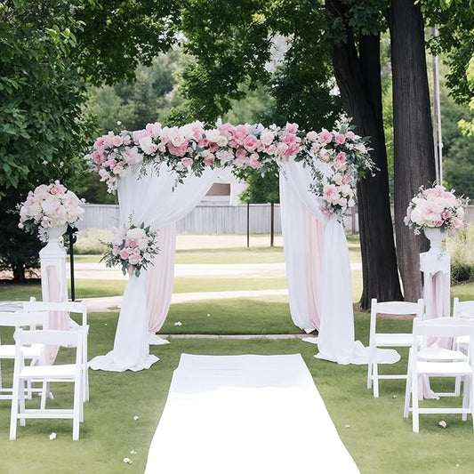 EMART Backdrop Stand Heavy Duty 10x10Ft, Round Pipe and Drape Photo Background Support Kit, Adjustable Metal Frame with Flat Base for Photography Wedding Birthday Party Decorations