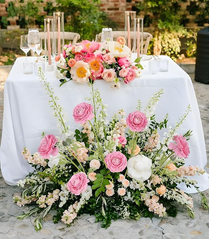 Faux Ranunculus 5PCS Real Touch Flowers Pink Peonies 21.6” Pink Ranunculus Long Stem Artificial Flowers for Tall Vase for Weddings Bridal Bouquet Baby Shower Decorations