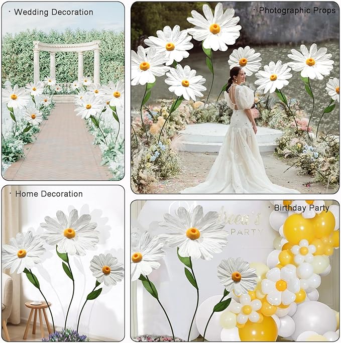 Large Daisy Flowers Artificial,5.9 Ft Giant Paper Flower Decoration,Big Flowers Decor for Birthday Party,Garden,Office,Home,Wedding,Graduation,Shop Window Display(Purple)