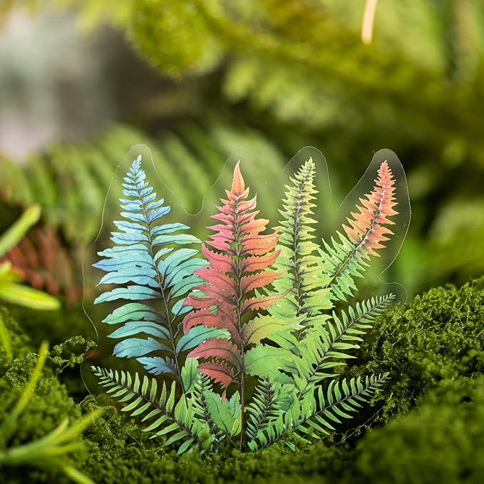 Fern Plant-Themed PET Sticker Set, 120Pcs Botanical Stickers for Scrapbooking, Journaling, Junk Journal Supplies, and DIY Crafts