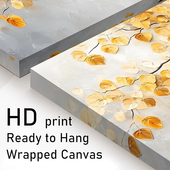 Tarfupth Gold Tree of Life Wall Art for Living Room Tree Leaves Large Artwork for Bedroom Office Kitchen Modern Canvas Prints 20x40 Inch