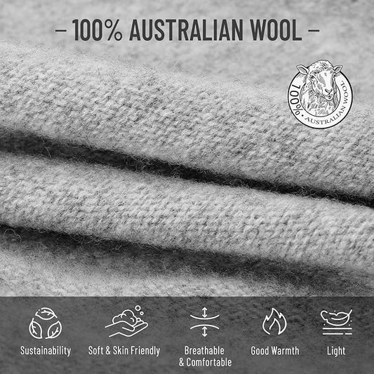 100% Wool Slouchy Beanie, Warm Beanie Hats for Women Breathable Knitting Skull Beanies Cap for Spring Fall Winter