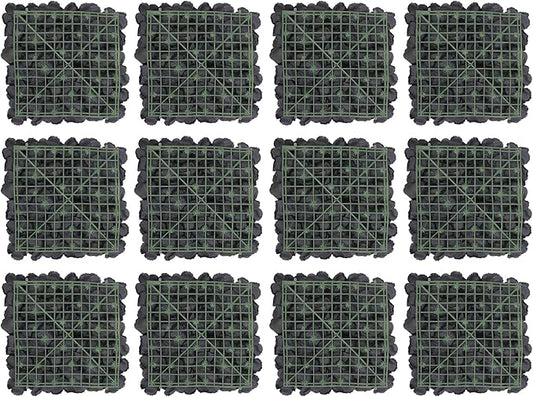 Flower Wall Panel Set,Black Artificial Wall Flower Backdrop,12 Pcs 14.96" X 14.96" 3D Silk Hydrangea Rose Floral Panel,Faux Roses Artificial Flower Backdrop for Wall Decor (12PCS Black4)