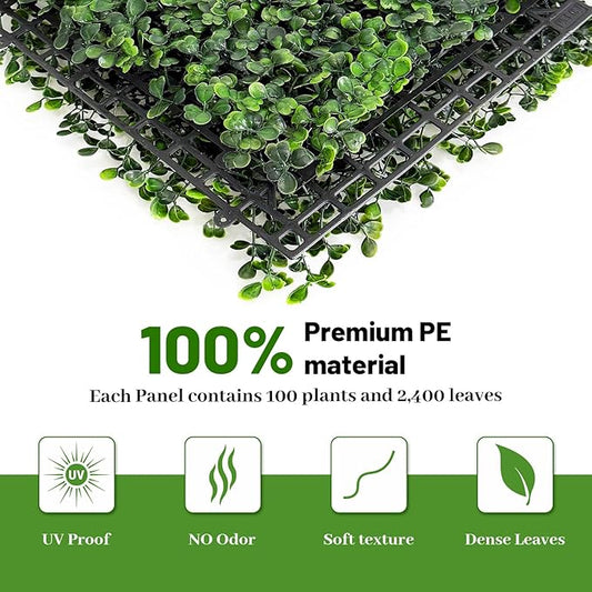 Grass Wall Panel Greenery Wall Artificial Grass Backdrop 10 * 10in 12Pcs Decorative Background Wall for Outdoor Interior Decor Hedge Wall for Garden Party Wedding Backdrop