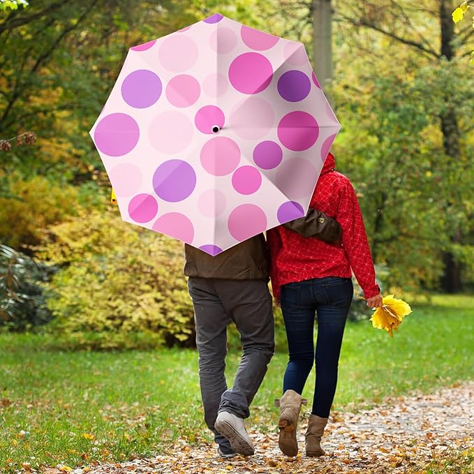 Small Compact Travel Automatic Folding Umbrella for Women, Portable Lightweight, Rain, Wind, UV Sun Shade