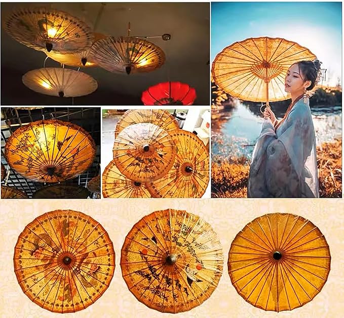 Chinese Japanese Handmade Parasol Umbrella,Asian Decoration DIY Art Dance Classical Umbrella for Wedding Parties Photography Costumes Cosplay
