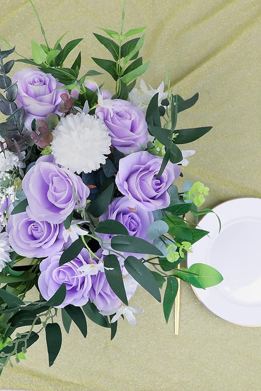 30pcs Lavender Roses Artificial Flowers Lliac Roses Purple Roses Fake Roses Flowers with Long Stems Silk Flowers for Wedding Bouquet Centerpices Decorations Party Bridal Baby Shower