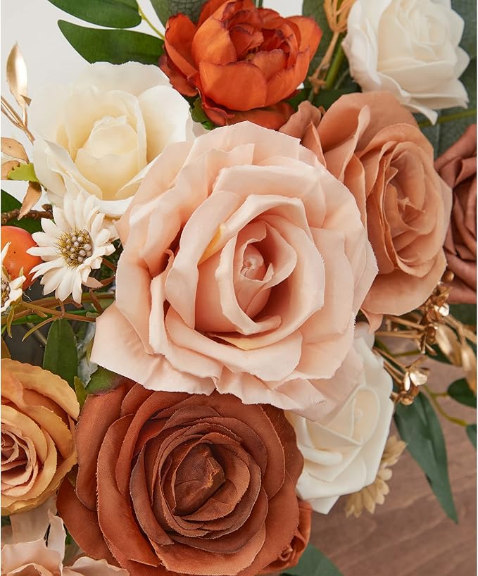 Ting's time Wedding Arch Flower Kit of 2 for Wedding Party Welcome Sign Floral Swag Decoration Reception Backdrop Floral Decor, Wedding Arch Flower, Party Flower Decoration(Terracotta & Champagne)