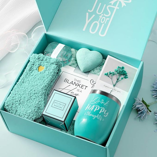 for Women, Get Well Soon Gifts Self Care Gifts, Gardenia Spa Gift Basket Care Package with Blanket, Birthday Valentines for Mom Wife Girlfriend Best Friend Her