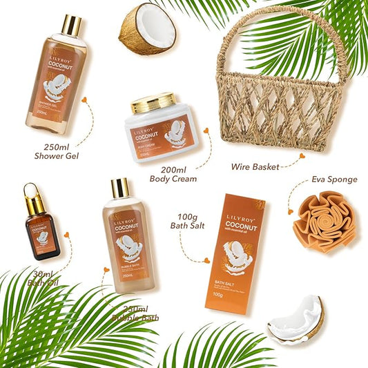 Christmas Gifts for Women - 7Pcs Luxury Bath and Body Gift Basket Set for Women & Men Perfect Gift | Mothers Day Gifts for Mom, Father's Day, Birthday Gifts for Her & Him, All Occasion Holiday Present