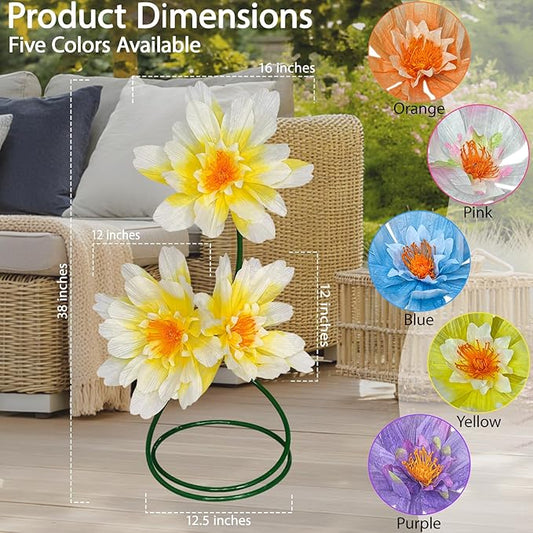 Giant Daisy Flowers for Decoration, 3 Pcs Large Faux Daisy,Big Artificial Flower with Stand for Home Decor,Garden,Hotel,Office,Photography Props,Wedding,Art Gallery,Shop Window Display(Yellow)