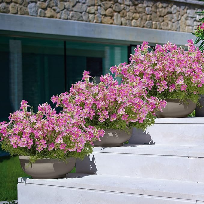 Spring Decorations for Home Fake Flowers Hydrangea Artificial Plants Indoor Mantle Decor Plastic Flowers Artificial Plants Outdoor Garden Decor Hanging Plants 6pcs(Rose Red) Flowers