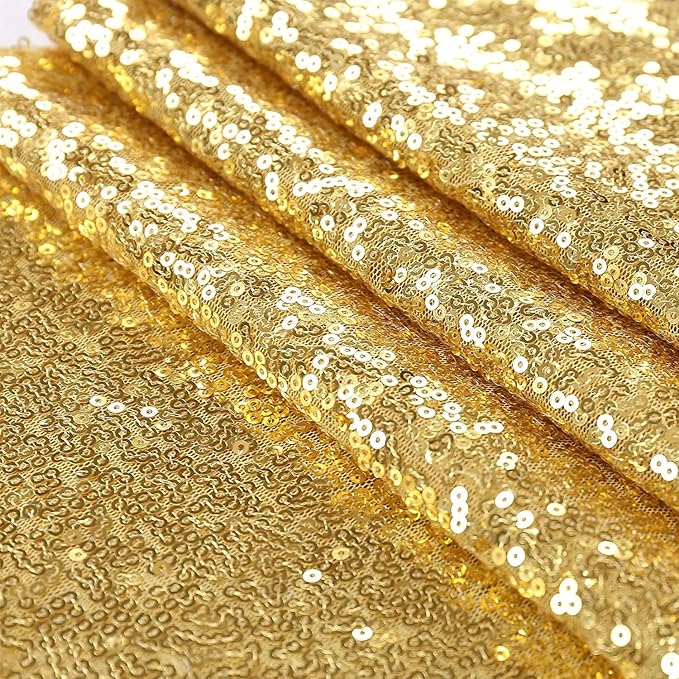 Gold Sequin Backdrop Curtains Glitter Drapes 2FTx8FT 4 Panels for Wedding Birthday Party Decorations Bridal Baby Shower Party Supplies Sparkly Photography Background