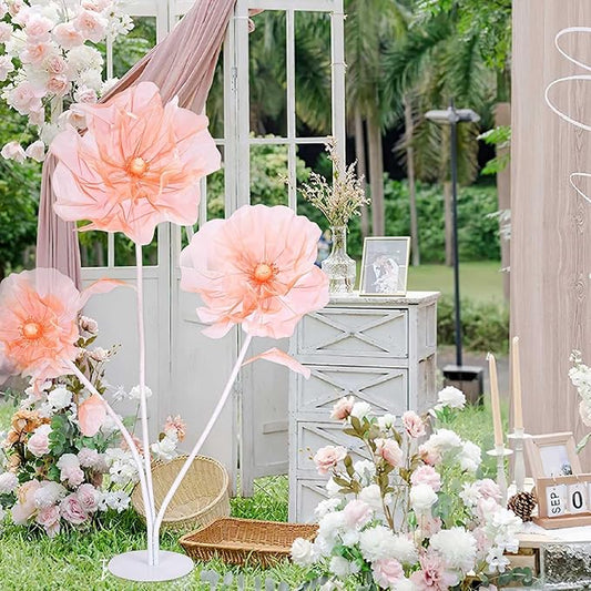 B-COOL Artificial Giant Flowers for Wedding Decoration: Champagne Huge Flowers 5.58 ft Large Silk Flower Faux Floral for Party Reception Arrangements Photographic Props Background Decor
