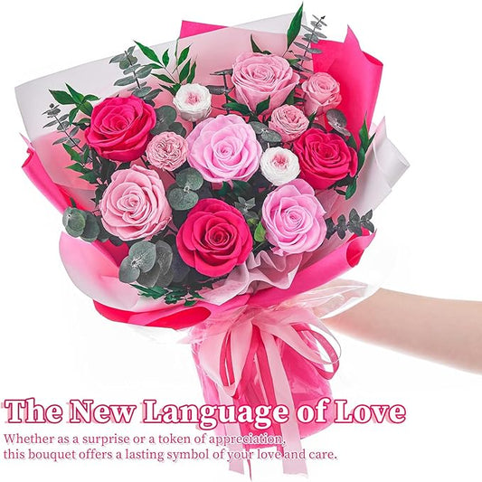 Flowers for Delivery Prime Forever Flowers Preserved Roses Bouquets Purple Flower Birthday Gifts for Women Valentine's Day Mothers Day Graduation