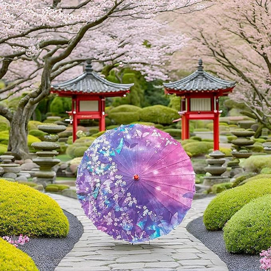 Chinese Japanese Handmade Parasol Umbrella,Asian Decoration DIY Art Dance Classical Umbrella for Wedding Parties Photography Costumes Cosplay