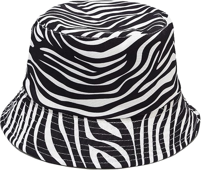 Mashiaoyi Unisex Print Double-Side-Wear Reversible Bucket Hat