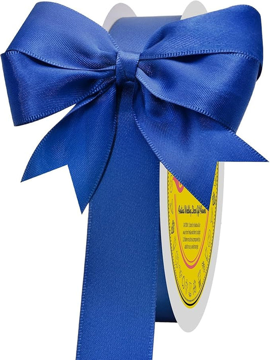 Royal Blue Satin Ribbon 1 inch X 50 Yards Polyester Ribbon for Gift Wrapping Very Suitable for Weddings Party Hair Bow Invitation Decorations and More