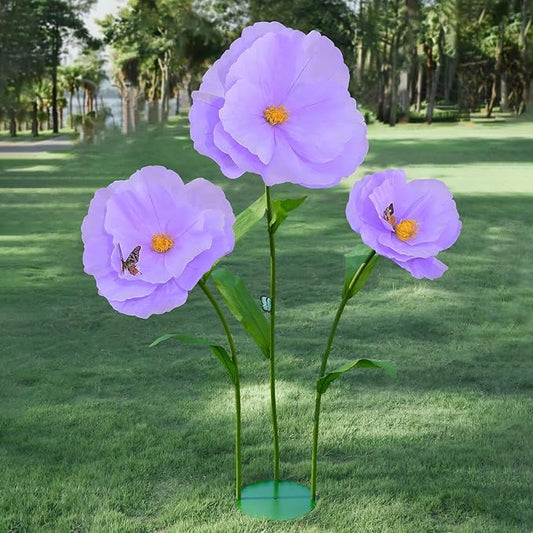 5.8 Ft Giant Artificial Flowers,Large Paper Flower,Huge Poppy Flowers Decoration for Wedding,Hotel,Office,Window Display and Home Farmhouse Decor(Purple)