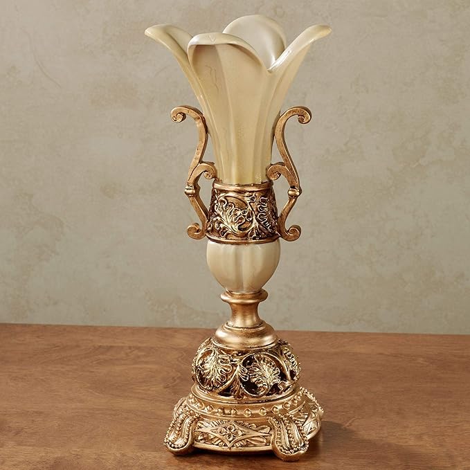 Touch of Class Chalmette Table Vase - Gold/Ivory - Victorian Style - Elegant Vases for Bedroom, Bathroom, Kitchen