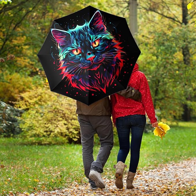 Small Compact Travel Automatic Folding Umbrella for Women, Portable Lightweight, Rain, Wind, UV Sun Shade