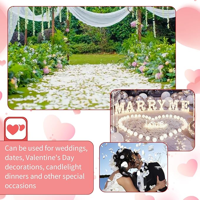 3300 PCS Artificial Fake Rose Petals,Flower Petals,Romantic Nightfor Her/Him Set,Wedding, Engagement, Party, in Bulk Flower Decorations(White)