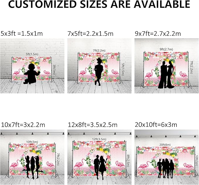 Renaiss 7x5ft Pink Flamingo Happy Birthday Backdrop Tropical Leaves Floral Hoop Winkle Hawaiian Photography Background Luau Aloha Party Decor Girls Birthday Photo Props Dessert Gift Table Banner