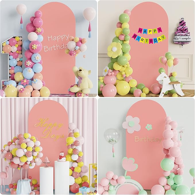 Wokceer Spandex Dusty Rose Arch Cover, 6FT x 2.6FT, Double Sided, for Wedding Ceremony, Birthday Party Decoration and More