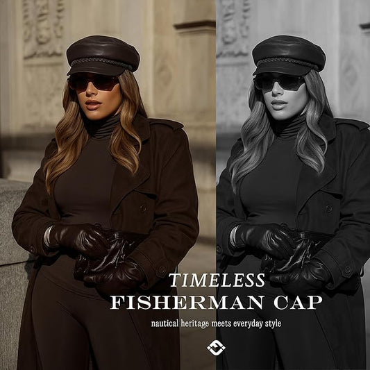 Funky Junque Newsboy Hat for Women – Trendy Greek Fisherman Cap, Classic Women's Baker Boy Newsies Hat, Ladies Fashion Caps
