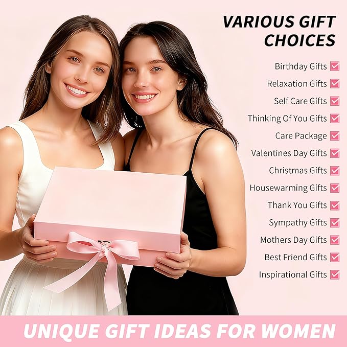 Self Care Gift Basket for Women, Birthday Gifts for Women Mom Wife Friend Her, Relaxing Spa Basket Care Package for Get Well Soon, Thinking of You, Valentines Day