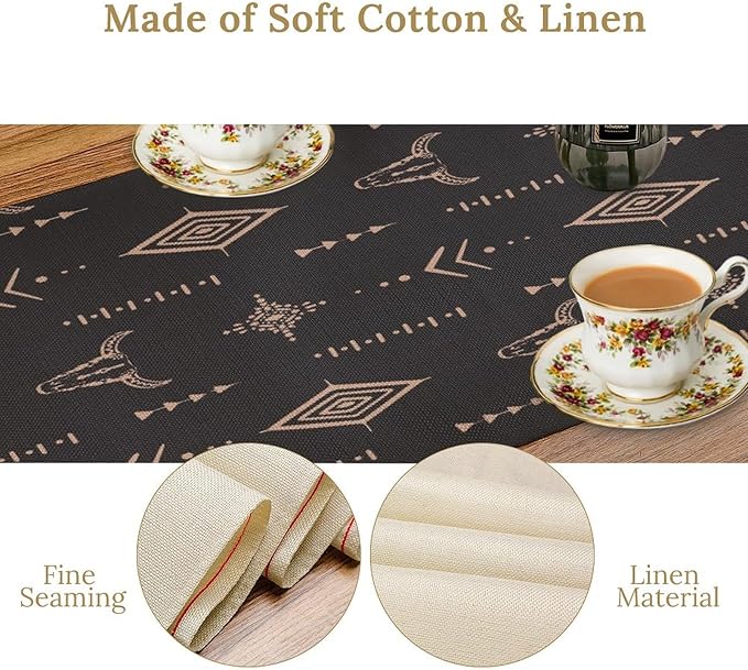 Aztec Table Runner Southwest Native Navajo Tribe Geometric Vintage Country Dinner Table Decoration Table Runner 13x36 Inch