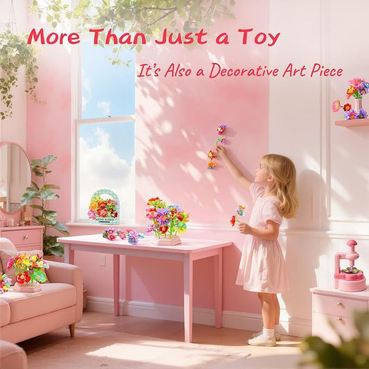 Unitour DIY Flower Bouquet Craft Kits,Arts and Crafts Flowers Market Toy for Kids,Birthday Gift for 4 5 6 7 8 9 10 Year Old Girl Boy (Flower Craft Kits)