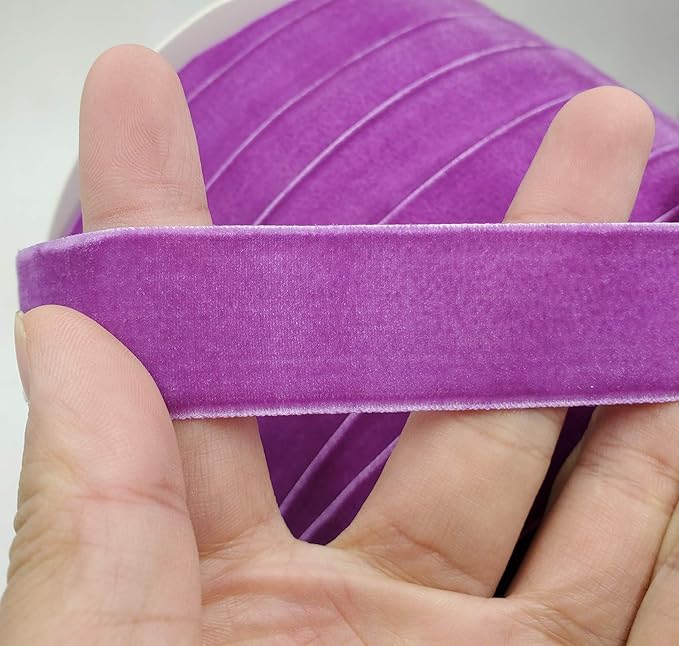 10 Yards Velvet Ribbon Colors (Purple, 1")