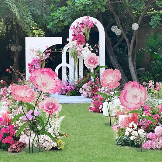 Giant Paper Flowers - Pink Mixed Large Paper Flowers Giant Flowers for Decoration for Birthday Party Outdoor Banquet Event Home