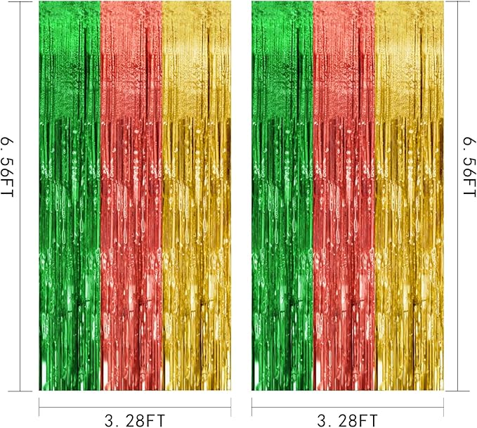 10 Pack Hawaii Party Backdrop Decorations Vibrant Summer Streamers Foil Fringe Curtains Metallic Tinsel Backdrop for Birthday Graduation Baby Shower Christmas Beach Holiday Party Decors