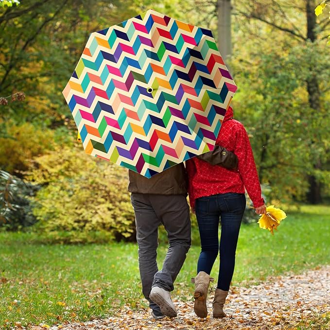 Small Compact Travel Automatic Folding Umbrella for Women, Portable Lightweight, Rain, Wind, UV Sun Shade
