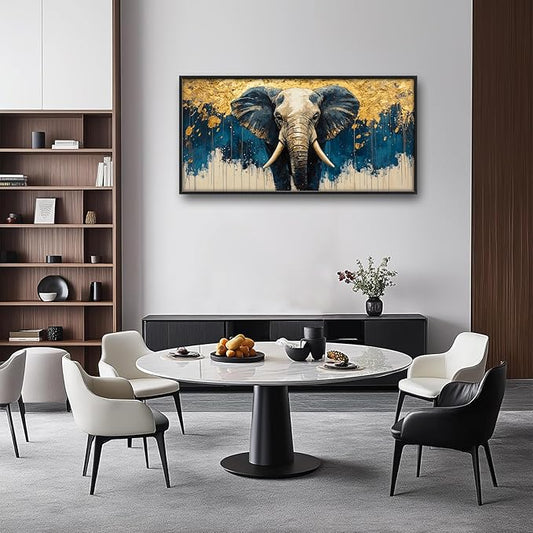 Elephant Large Wall Art Elephant Big Pictures Wall Decor Wild Animals Above Over Bed Canvas Prints Painting Framed Artwork Decoration for Bedroom Living Room Bathroom Office 60"x30"