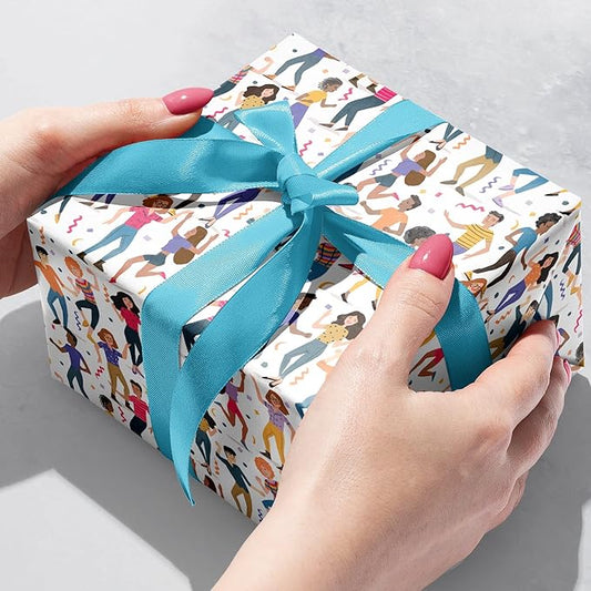 Jillson Roberts Bulk Gift Wrap, Everyday Gift Wrapping Supplies, Dance Party, Full Ream 833 feet x 24 inches